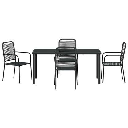 Set da Pranzo per Giardino 5 pcs Nero - homemem39