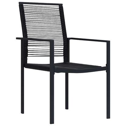 Set da Pranzo per Giardino 3 pcs Nero Rattan in PVC - homemem39