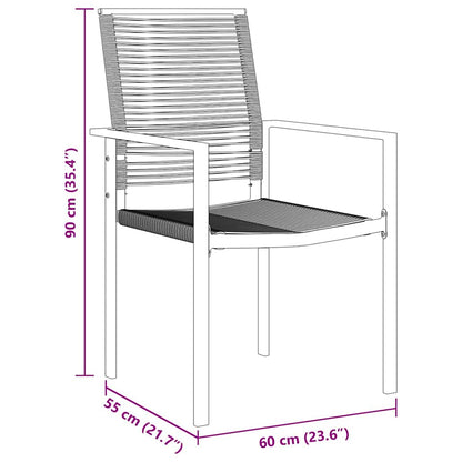 Set da Pranzo per Giardino 3 pcs Nero Rattan in PVC - homemem39