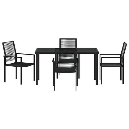 Set da Pranzo per Giardino 5 pcs Nero Rattan in PVC - homemem39