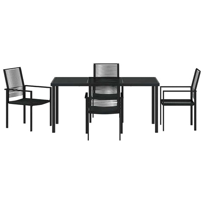 Set da Pranzo per Giardino 5 pcs Nero Rattan in PVC - homemem39