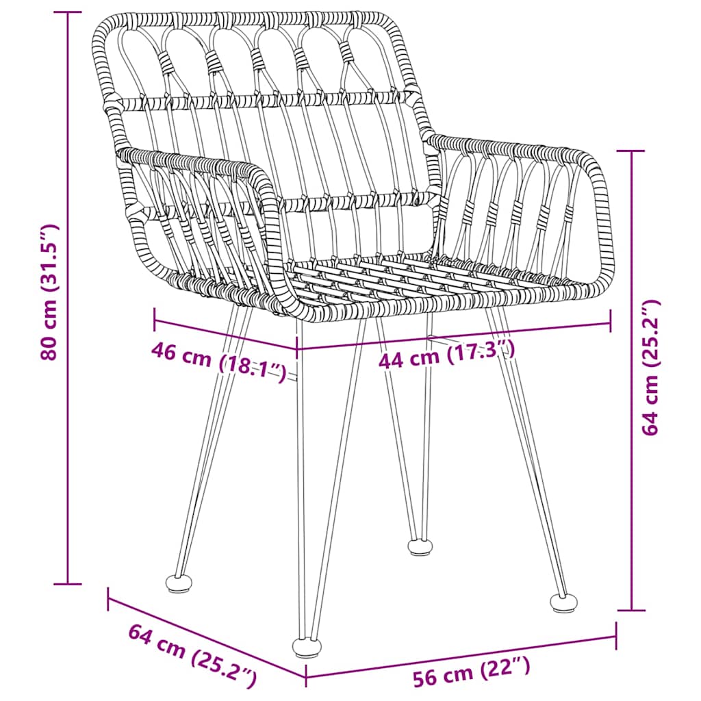 Set da Pranzo per Giardino 5 pcs Marrone | homemem39