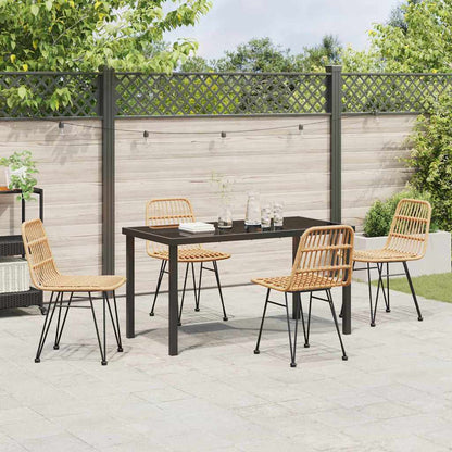 Set da Pranzo per Giardino 5 pcs Marrone Poly Rattan - homemem39