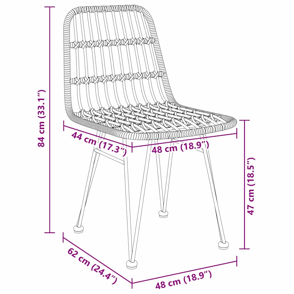 Set da Pranzo per Giardino 7 pcs Marrone | homemem39