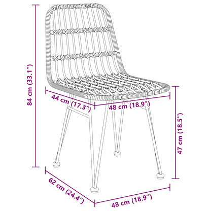 Set da Pranzo per Giardino 7 pcs Marrone Poly Rattan - homemem39