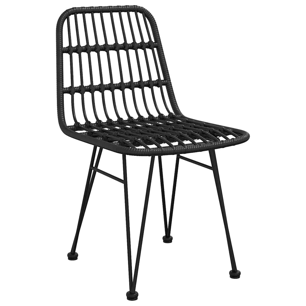 Set da Pranzo per Giardino 5 pcs Nero Poly Rattan - homemem39