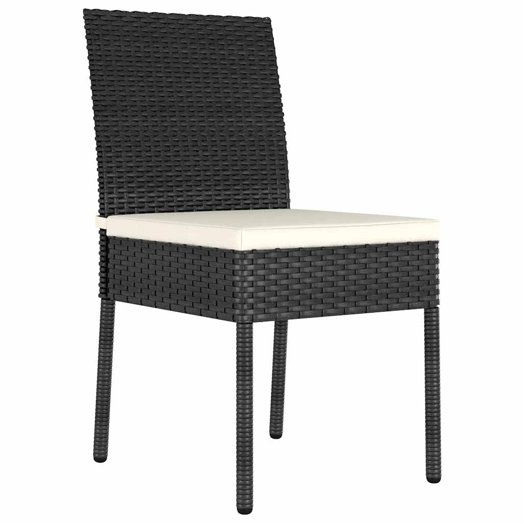 Set da Pranzo per Giardino 7 pcs Nero Poly Rattan - homemem39