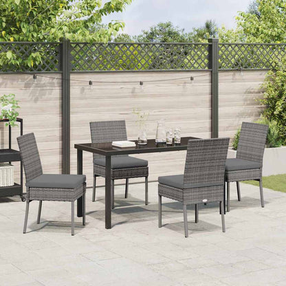 Set da Pranzo per Giardino 5 pcs Grigio Poly Rattan - homemem39