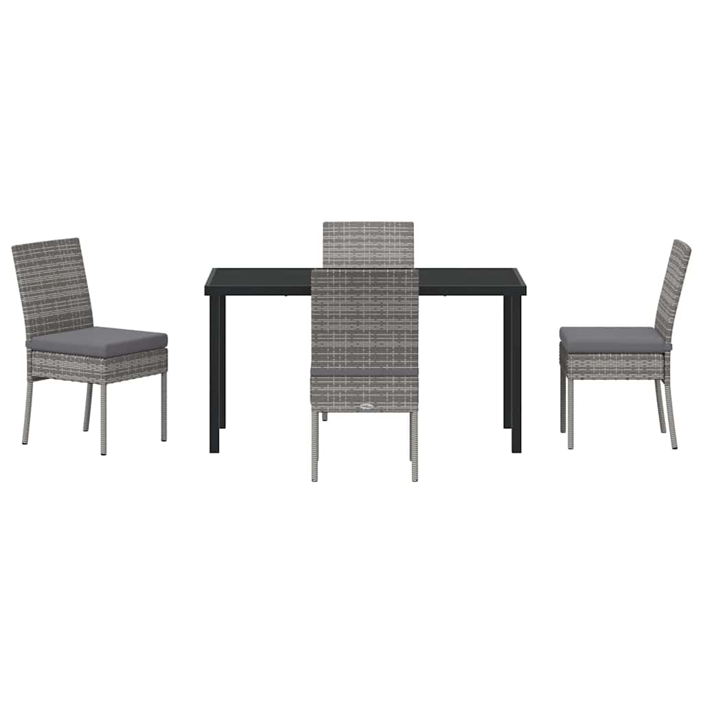 Set da Pranzo per Giardino 5 pcs Grigio Poly Rattan - homemem39