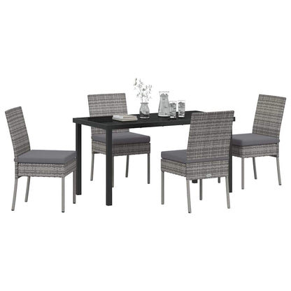 Set da Pranzo per Giardino 5 pcs Grigio Poly Rattan - homemem39