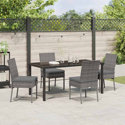 Set da Pranzo per Giardino 5 pcs Grigio Poly Rattan - homemem39
