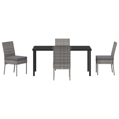 Set da Pranzo per Giardino 5 pcs Grigio Poly Rattan - homemem39