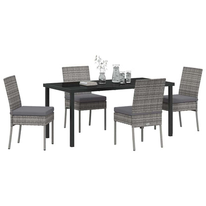 Set da Pranzo per Giardino 5 pcs Grigio Poly Rattan - homemem39