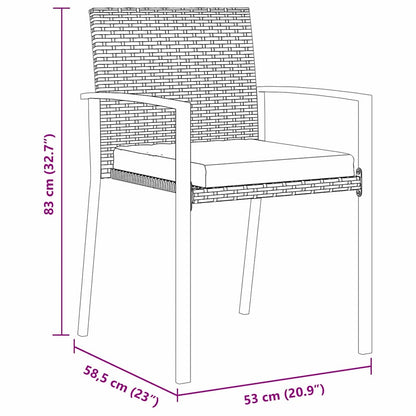 Set da Pranzo per Giardino 5 pcs Nero Poly Rattan - homemem39