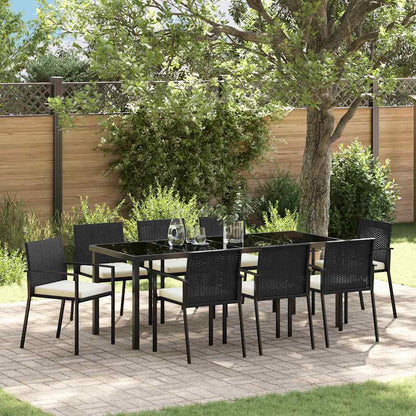 Set da Pranzo per Giardino 9 pcs Nero | homemem39