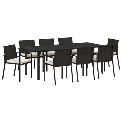 Set da Pranzo per Giardino 9 pcs Nero | homemem39