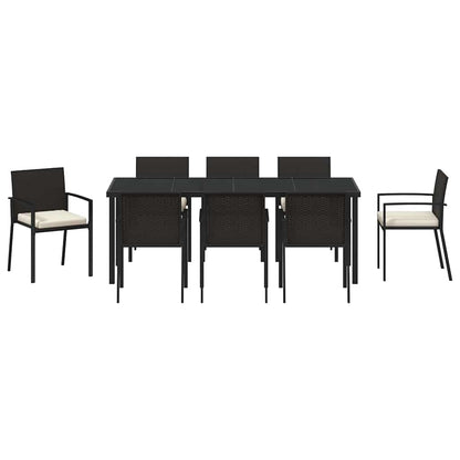 Set da Pranzo per Giardino 9 pcs Nero | homemem39