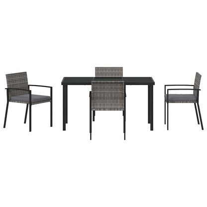 Set da Pranzo per Giardino 5 pcs Grigio Poly Rattan - homemem39