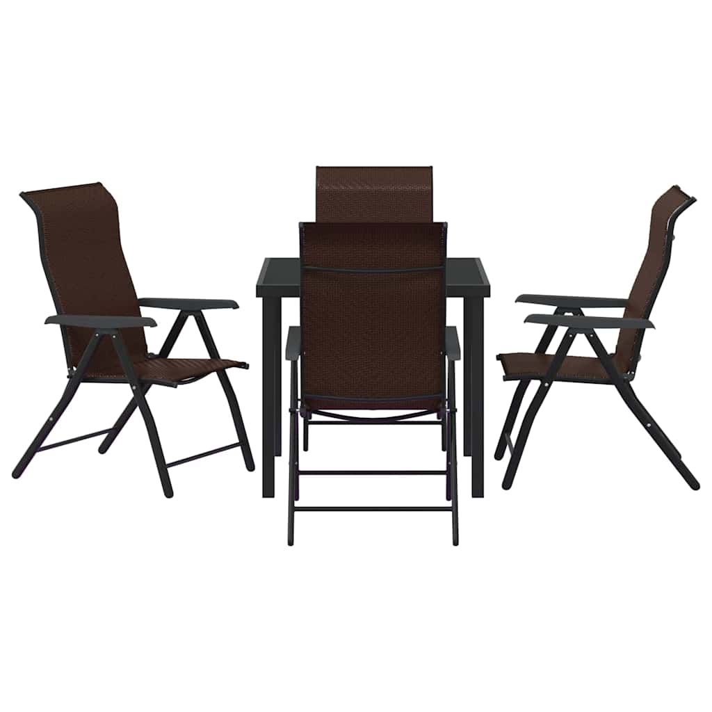 Set da Pranzo per Giardino 5 pcs Marrone Poly Rattan - homemem39
