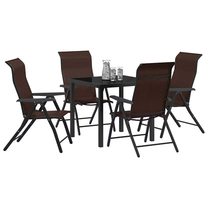 Set da Pranzo per Giardino 5 pcs Marrone Poly Rattan - homemem39
