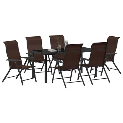 Set da Pranzo per Giardino 7 pcs Marrone Poly Rattan - homemem39