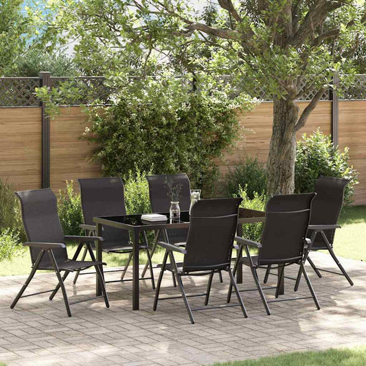 Set da Pranzo per Giardino 7 pcs Nero caffè Poly Rattan - homemem39