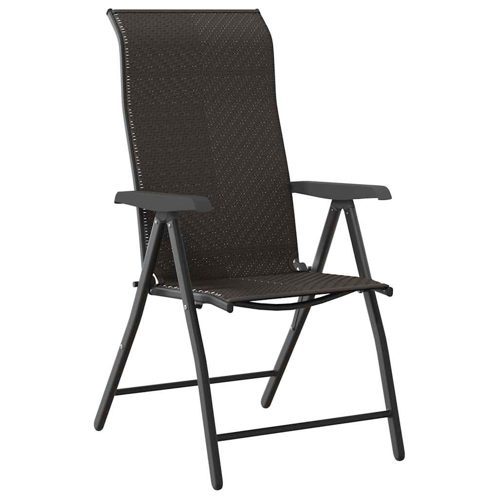 Set da Pranzo per Giardino 7 pcs Nero caffè Poly Rattan - homemem39