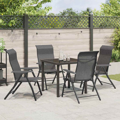 Set da Pranzo per Giardino 5 pcs Grigio Poly Rattan - homemem39
