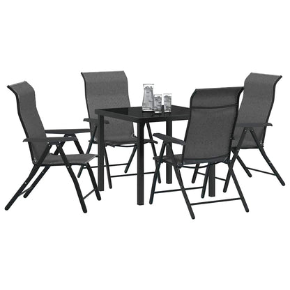 Set da Pranzo per Giardino 5 pcs Grigio Poly Rattan - homemem39
