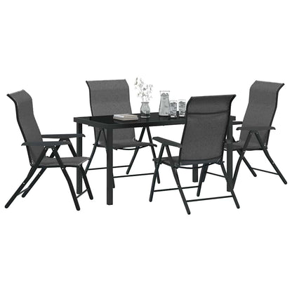 Set da Pranzo per Giardino 5 pcs Grigio Poly Rattan - homemem39