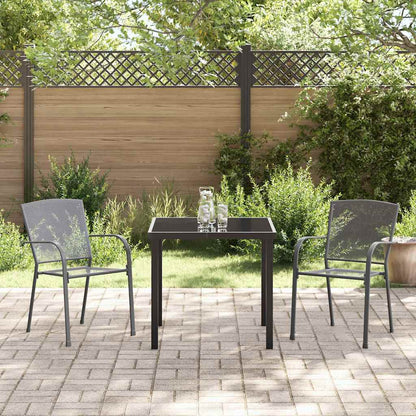 Set da Pranzo per Giardino 3 pcs Antracite Acciaio - homemem39