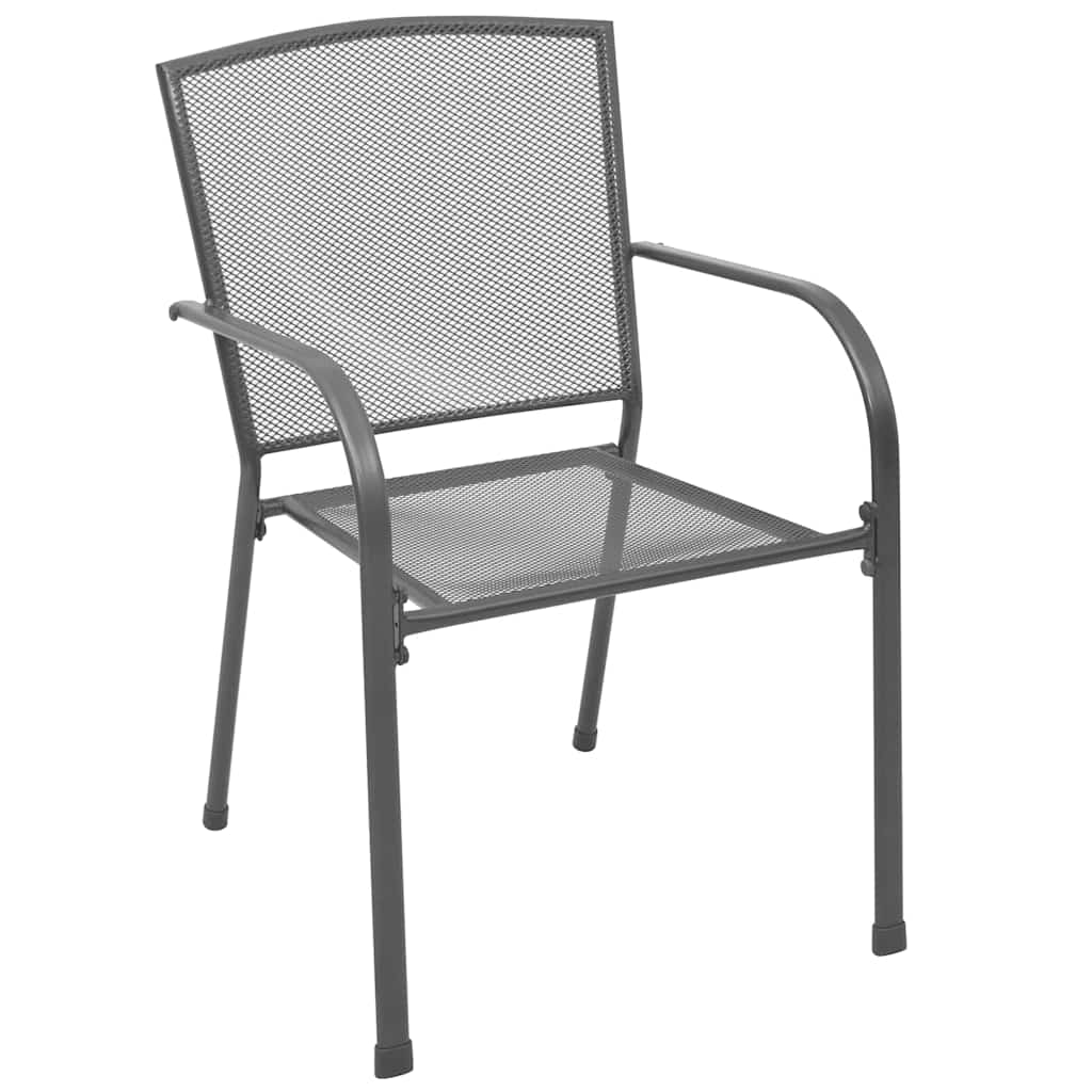 Set da Pranzo per Giardino 3 pcs Antracite Acciaio - homemem39