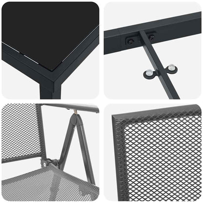 Set da Pranzo per Giardino 3 pcs Antracite Acciaio - homemem39