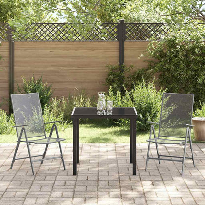 Set da Pranzo per Giardino 3 pcs Antracite Acciaio - homemem39