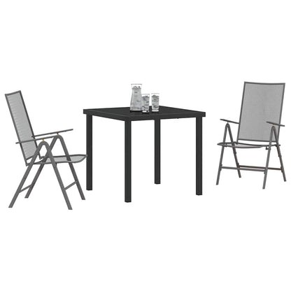 Set da Pranzo per Giardino 3 pcs Antracite Acciaio - homemem39