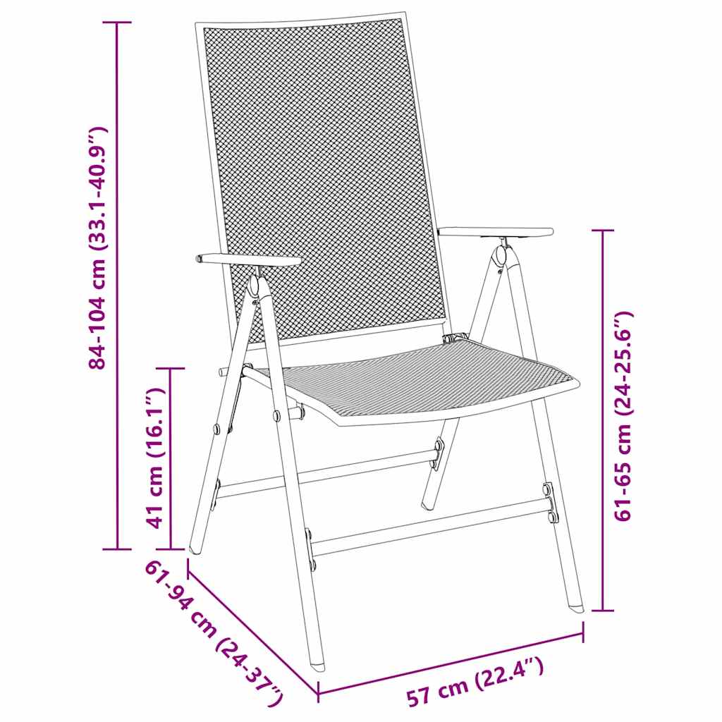 Set da Pranzo per Giardino 3 pcs Antracite Acciaio - homemem39