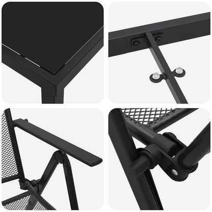 Set da Pranzo per Giardino 5 pcs Antracite Acciaio - homemem39