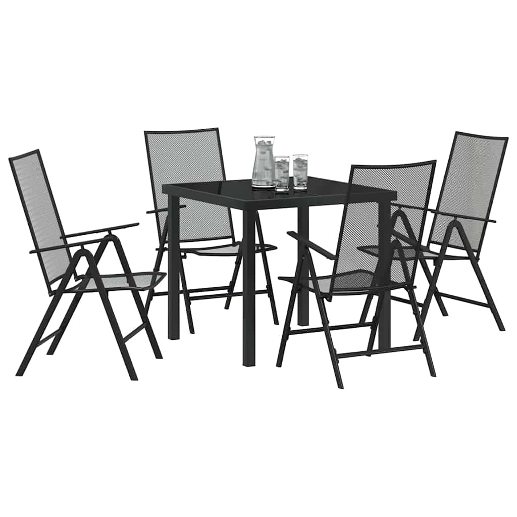 Set da Pranzo per Giardino 5 pcs Antracite Acciaio - homemem39