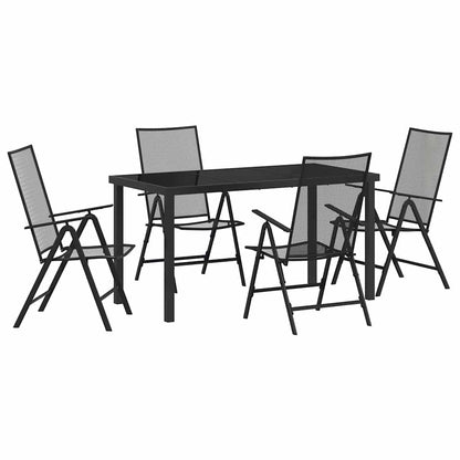 Set da Pranzo per Giardino 5 pcs Antracite Acciaio - homemem39