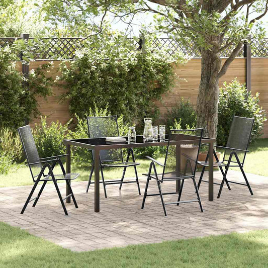 Set da Pranzo per Giardino 5 pcs Antracite Acciaio - homemem39