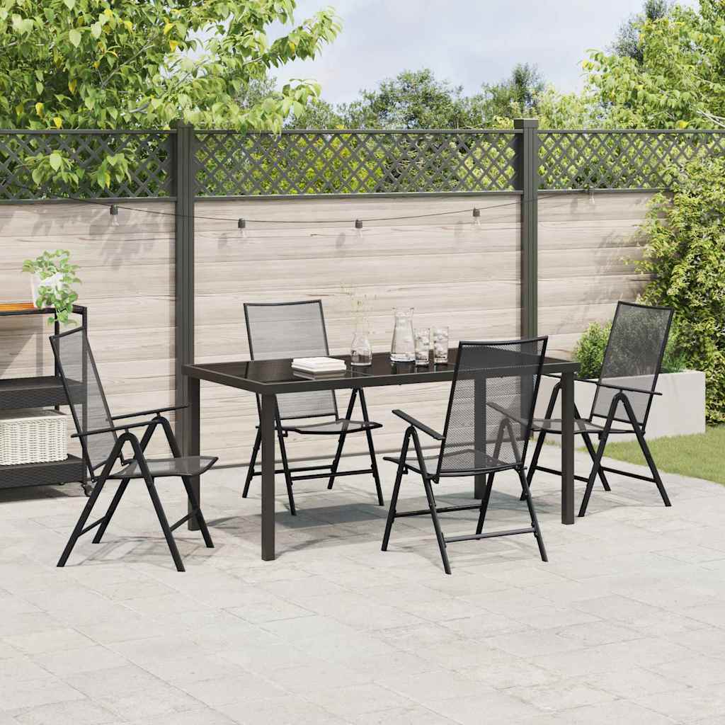 Set da Pranzo per Giardino 5 pcs Antracite Acciaio - homemem39