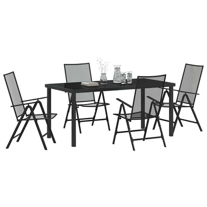 Set da Pranzo per Giardino 5 pcs Antracite Acciaio - homemem39