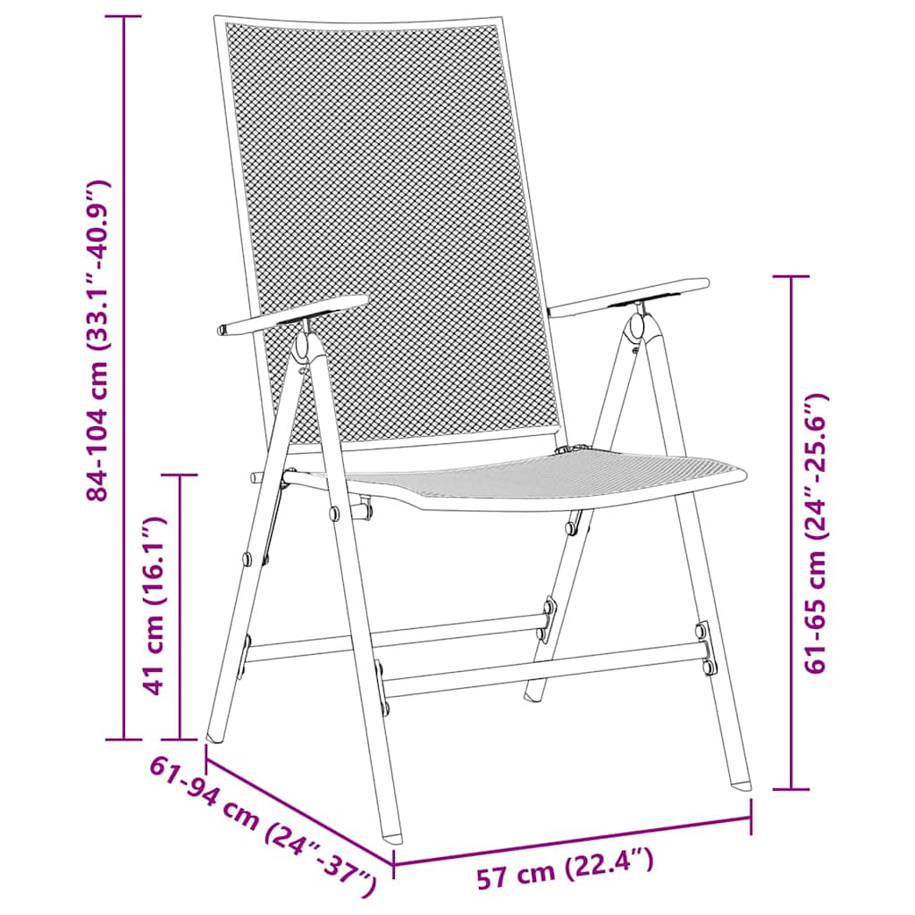 Set da Pranzo per Giardino 5 pcs Antracite Acciaio - homemem39
