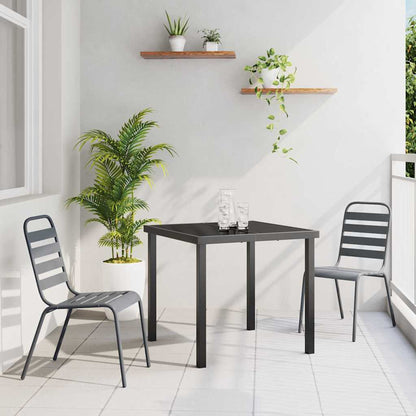 Set da Pranzo per Giardino 3 pcs Grigio scuro Acciaio - homemem39