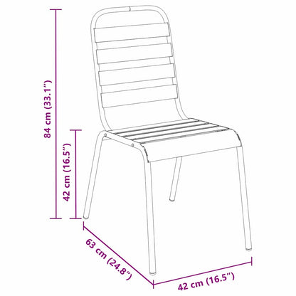 Set da Pranzo per Giardino 3 pcs Grigio scuro Acciaio - homemem39