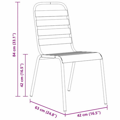 Set da Pranzo per Giardino 5 pcs Grigio scuro Acciaio - homemem39