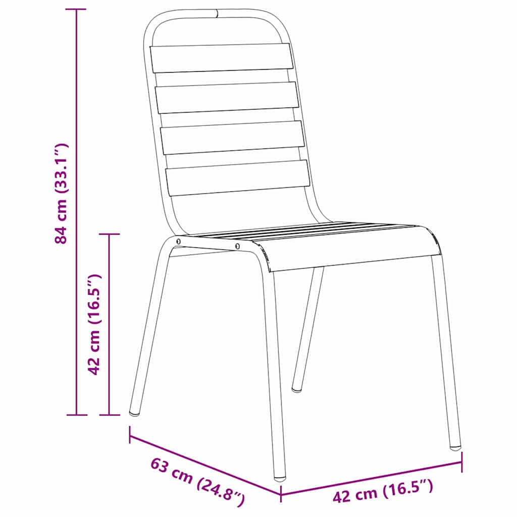 Set da Pranzo per Giardino 7 pcs Grigio scuro Acciaio - homemem39