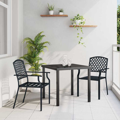 Set da Pranzo per Giardino 3 pcs Antracite Acciaio - homemem39