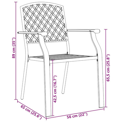 Set da Pranzo per Giardino 3 pcs Antracite Acciaio - homemem39