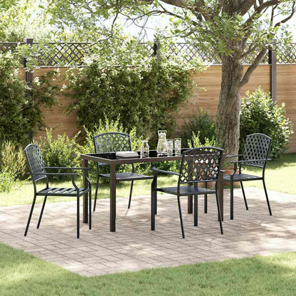 Set da Pranzo per Giardino 5 pcs Antracite Acciaio - homemem39